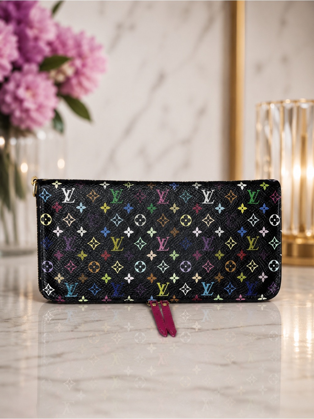 Louis Vuitton x Murakami Insolite Wallet Multicolor | Pink Interior | Full Set